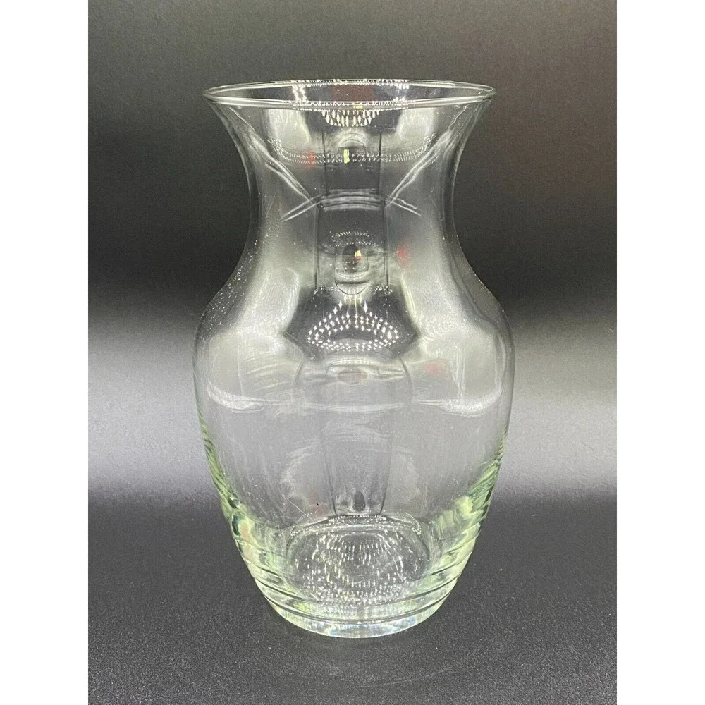 Large Glass Flower Trumpet Vase Clear Good Condition